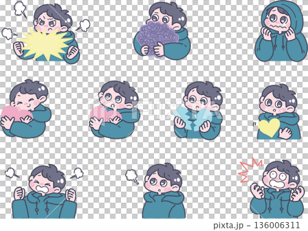 男孩與情感插畫集 136006311