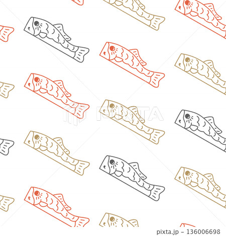 こどもの日素材・鯉のぼりのパターン 136006698