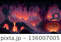 溶岩洞窟ダンジョン（ピクセルアート背景） 136007005