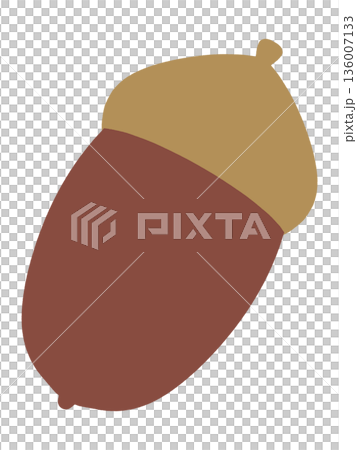 簡單可愛的橡實插畫素材 136007133