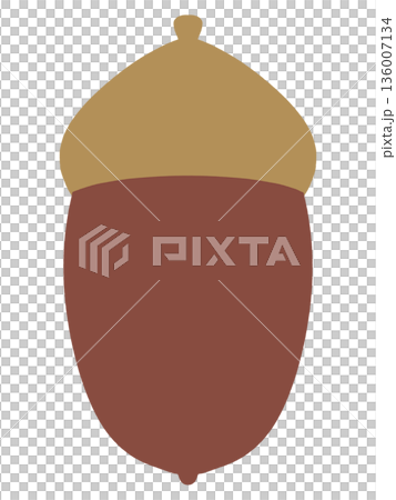 簡單可愛的橡實插畫素材 136007134