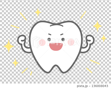 元気いっぱいの歯のキャラクター 136008043