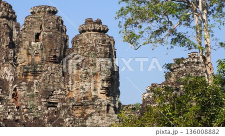 カンボジア アンコールトム バイヨン寺院 カンボジア アンコールトム バイヨン寺院 136008882