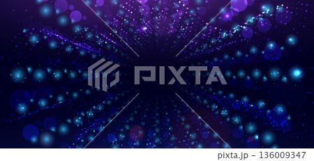 Wave particel digital glowing on dark background. Futuristic technology data communication science concept. Wave particel digital glowing on dark background. Futuristic technology data communication science concept. 136009347