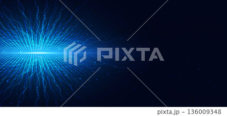 Glowing wavy dynamic lines on dark background. Technology digital communication, science, music, network. Glowing wavy dynamic lines on dark background. Technology digital communication, science, music, network. 136009348