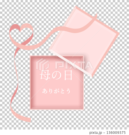 母親節標題框絲帶粉紅色向量圖 136009375