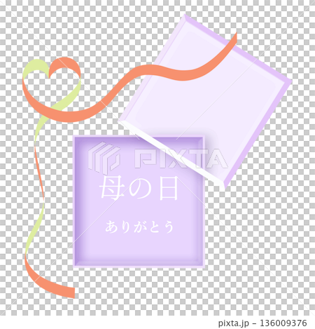 母親節標題框絲帶紫橙色向量圖 母親節標題框絲帶紫橙色向量圖 136009376