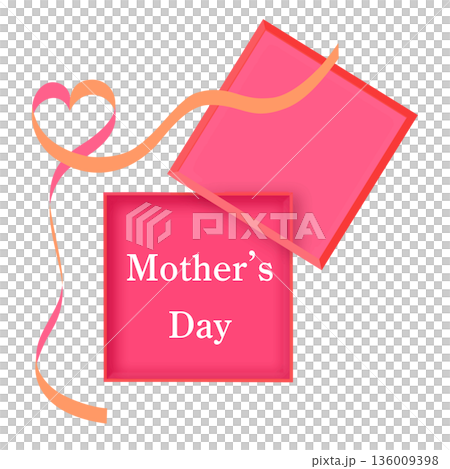 母親節標題框絲帶玫瑰粉色時尚橙色向量圖 136009398