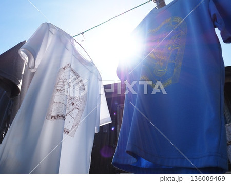 洗濯物を干す 136009469