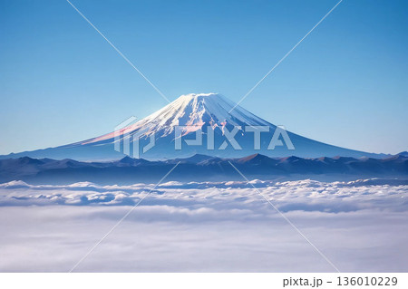 富士山 青空 晴れ 風景 136010229