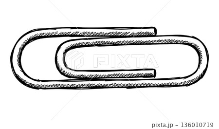 ゼムクリップの線画 136010719