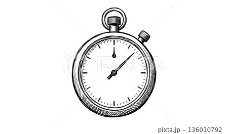 シンプルなストップウォッチのイラスト 136010792