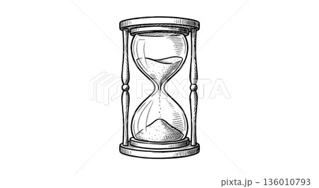 砂時計と透明なグラス 136010793