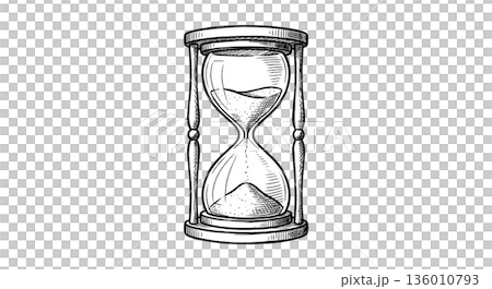 砂時計と透明なグラス 136010793