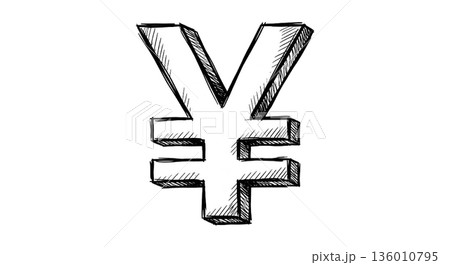 シンプルな 円マーク（￥）のアイコン 136010795