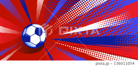 Abstract Soccer Ball Motion Background with Dynamic Geometric Shapes 136011054