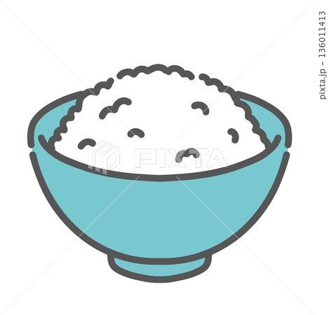 ごはんのイラスト(白米/炭水化物/主食) ごはんのイラスト(白米/炭水化物/主食) 136011413