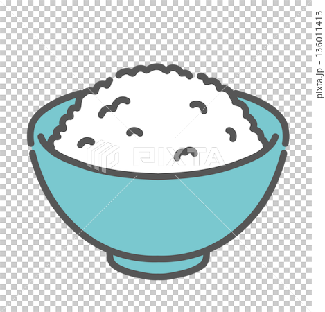 ごはんのイラスト(白米/炭水化物/主食) ごはんのイラスト(白米/炭水化物/主食) 136011413