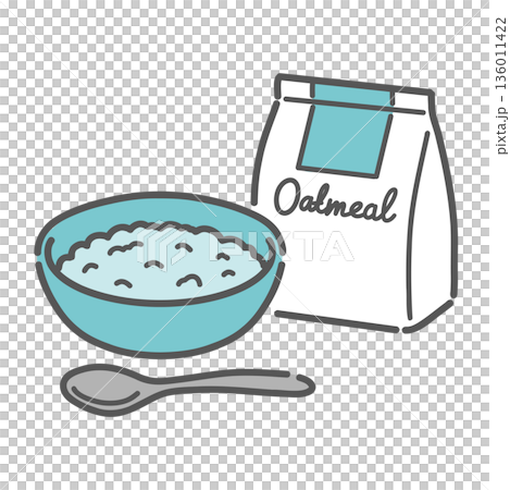 Oatmeal illustration (dietary fiber/low GI/grain) Oatmeal illustration (dietary fiber/low GI/grain) 136011422