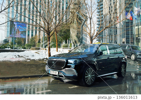 New Mersedes-Benz SUV next to Pullman hotel in Tbilisi 136011613