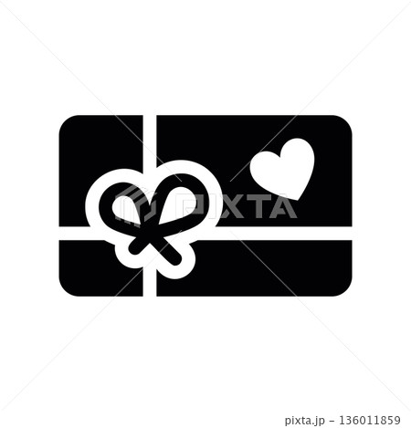 Simple black vector icon with a theme gift, top view Simple black vector icon with a theme gift, top view 136011859
