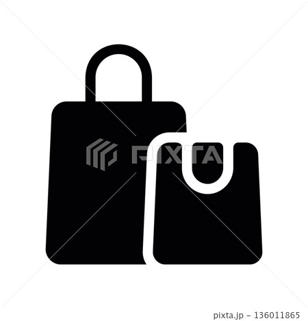 Simple black vector icon with a theme shopping bags 136011865