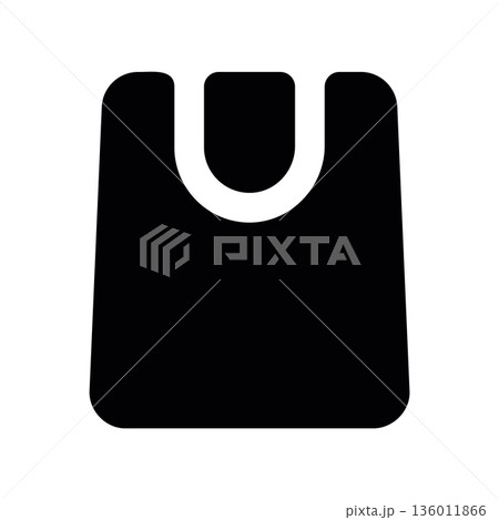 Simple black vector icon with a theme shopping bag Simple black vector icon with a theme shopping bag 136011866