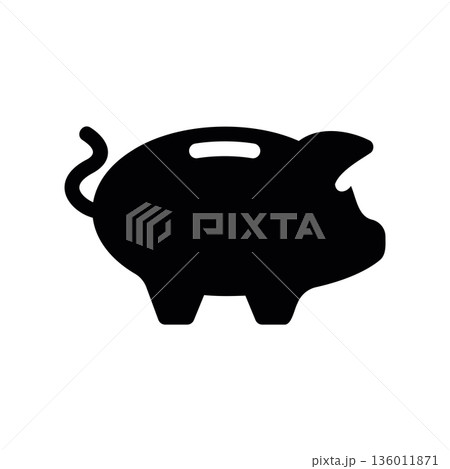 Simple black vector icon with a theme piggy bank 136011871