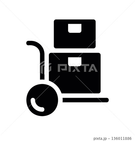Simple black vector icon with a theme cargo transportation Simple black vector icon with a theme cargo transportation 136011886