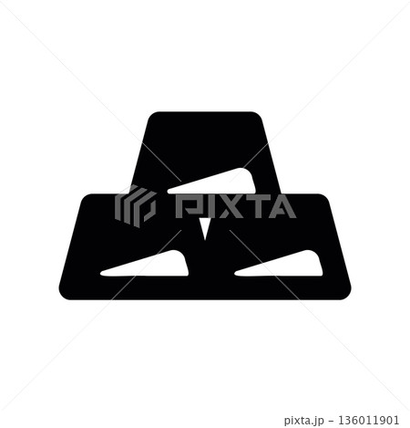 Simple black vector icon with a theme gold bars 136011901