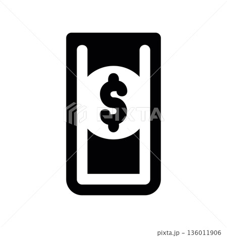 Simple black vector icon with a theme cash Simple black vector icon with a theme cash 136011906