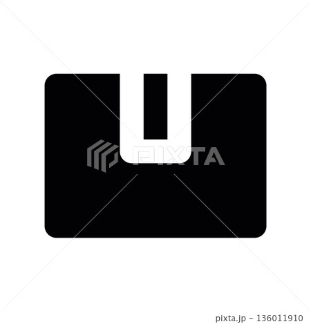 Simple black vector icon with a theme box Simple black vector icon with a theme box 136011910