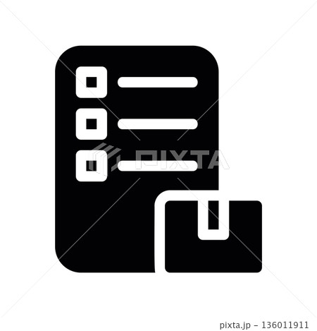 Simple black vector icon with a theme delivery list 136011911