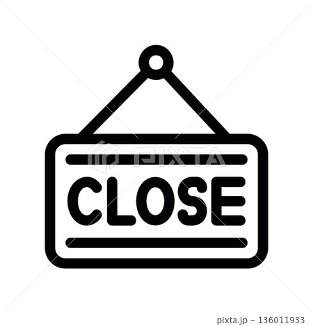 Simple black vector icon with a theme closed sign 136011933
