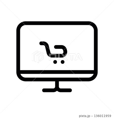 A minimal flat design icon with a modern look online store A minimal flat design icon with a modern look online store 136011959