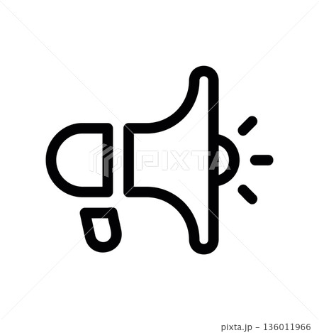 A minimal flat design icon with a modern look megaphone 136011966