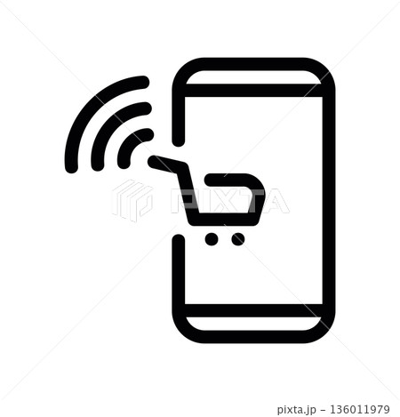 A minimal flat design icon with a modern look phone store A minimal flat design icon with a modern look phone store 136011979