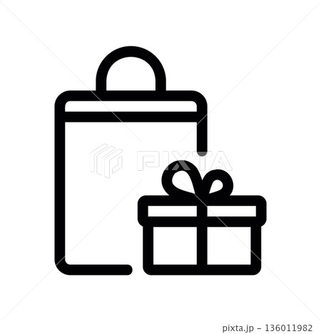 A minimal flat design icon with a modern look gift shopping 136011982