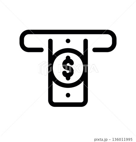 A minimal flat design icon with a modern look insert cash slot 136011995