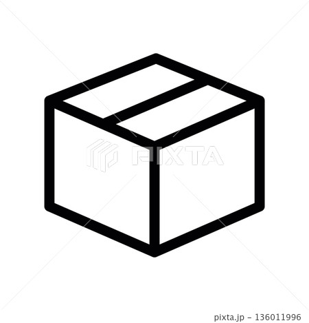 A minimal flat design icon with a modern look cardboard box A minimal flat design icon with a modern look cardboard box 136011996