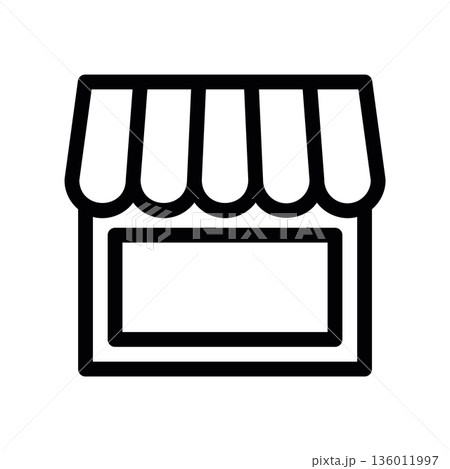 A minimal flat design icon with a modern look minimarket window, window 136011997