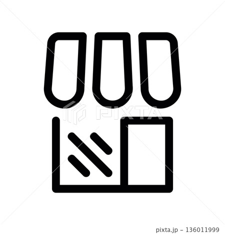 A minimal flat design icon with a modern look store building, mini market 136011999