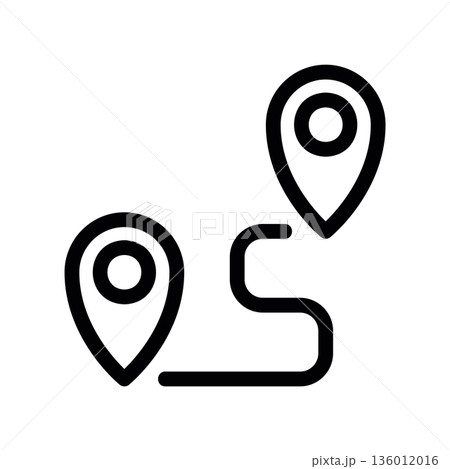 A minimal flat design icon with a modern look location, route A minimal flat design icon with a modern look location, route 136012016