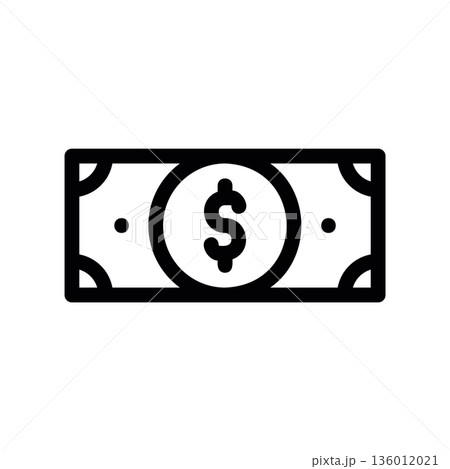 A minimal flat design icon with a modern look currency, bill A minimal flat design icon with a modern look currency, bill 136012021