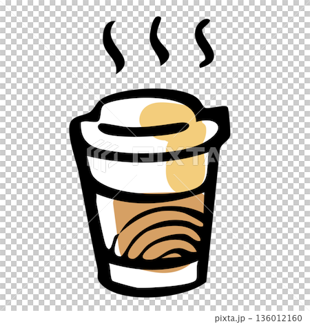 帶蓋外帶熱咖啡杯的示意圖 帶蓋外帶熱咖啡杯的示意圖 136012160