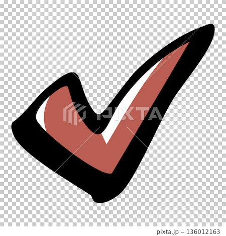 手描き風チェックマーク（レ点）のイラスト 136012163