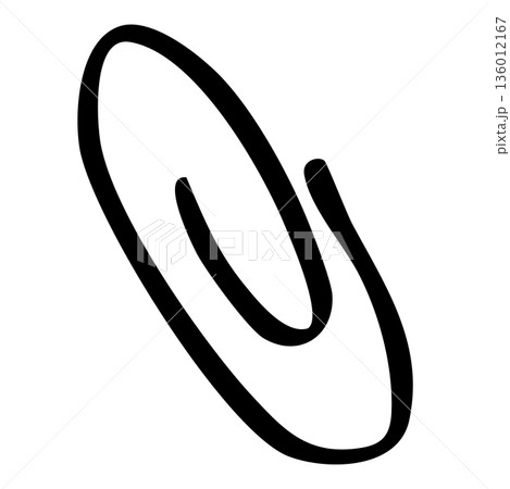 手描き風のペーパークリップのイラスト素材 136012167