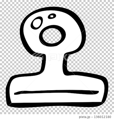 手繪線條眼球夾（鬥牛犬夾）插圖素材 136012180