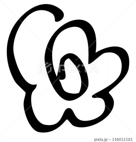 手描き線画のはなまるマーク（評価・正解）のイラスト素材 136012181