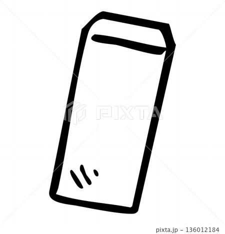 手描き線画の縦型封筒(郵送・事務用)のイラスト素材 手描き線画の縦型封筒(郵送・事務用)のイラスト素材 136012184